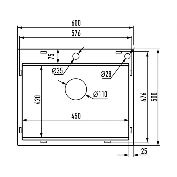 Мийка MIXXUS MH6050 GRAPHITE (MH6050 NANO-BLACK) (3.0/0.8) з нерж. сталі (колір графіт) (MX1933)