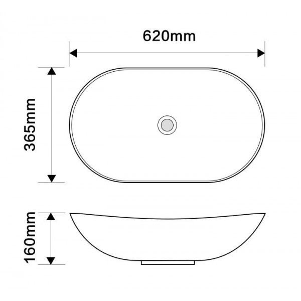 Раковина накладна MIXXUS PREMIUM WAVE-0106 MARBLE 620х360х160mm (MP6560)