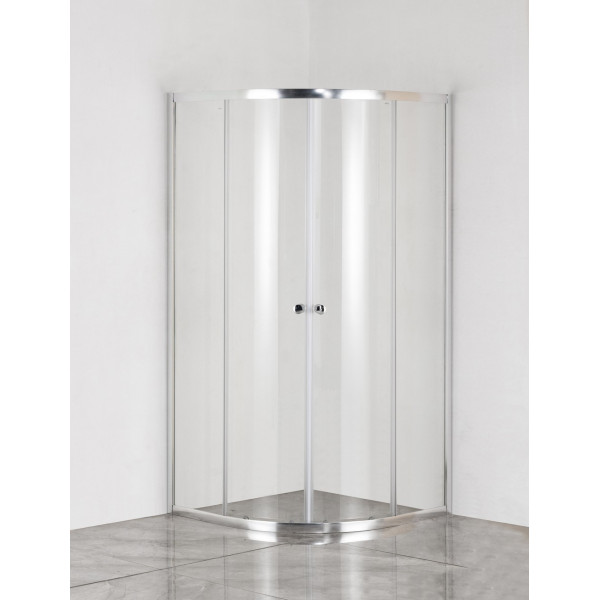 Душова кабіна без піддону Mixxus PLAIN SC01-90x90x185-TR CHROME прозоре скло 4мм (MI6899)