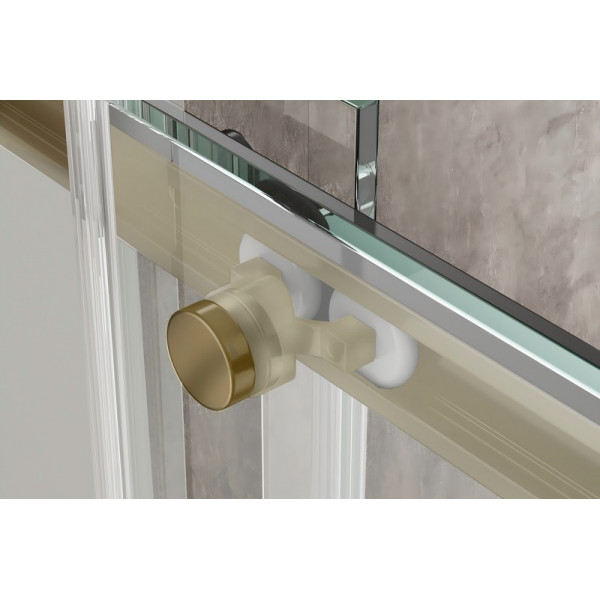 Душова кабіна без піддону Koer SR SC03-90x90x200-TR-12 прозоре скло Easy Clean 6мм, матове золото (KR5358)