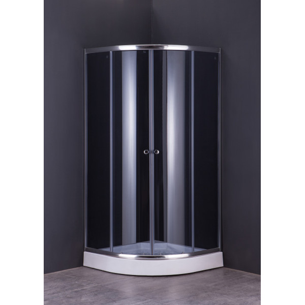 Душова кабіна без піддону Mixxus PLAIN SC01-90x90x185-GR CHROME сіре тоноване скло 4мм (MI6900)