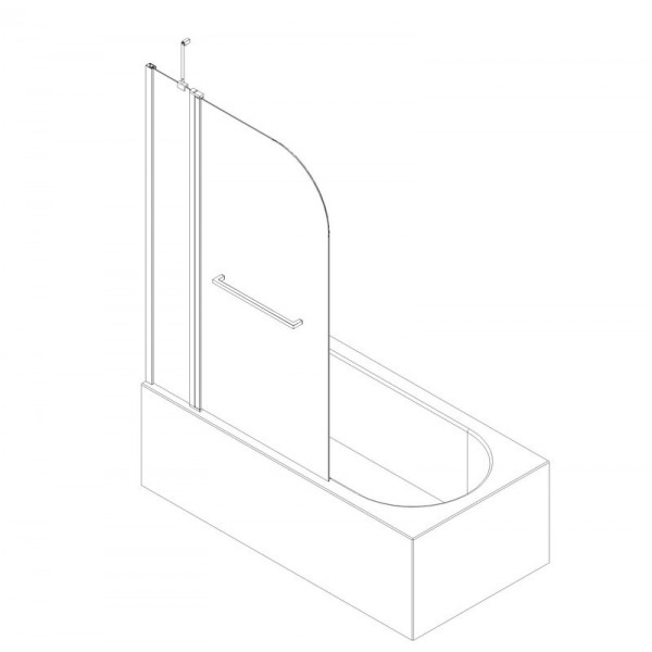 Шторки скляні на ванну Koer SR BS04-95x140-TR-07 прозоре скло 6мм, графіт (KR5404)