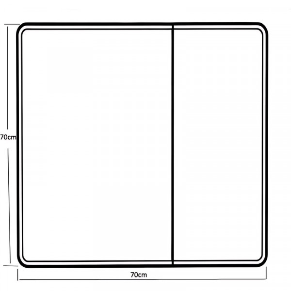 Дзеркальна шафка Mixxus Premium Olivary CM01-70x70x13 з LED Touch, димером, регулятором яскравості (MI8295)