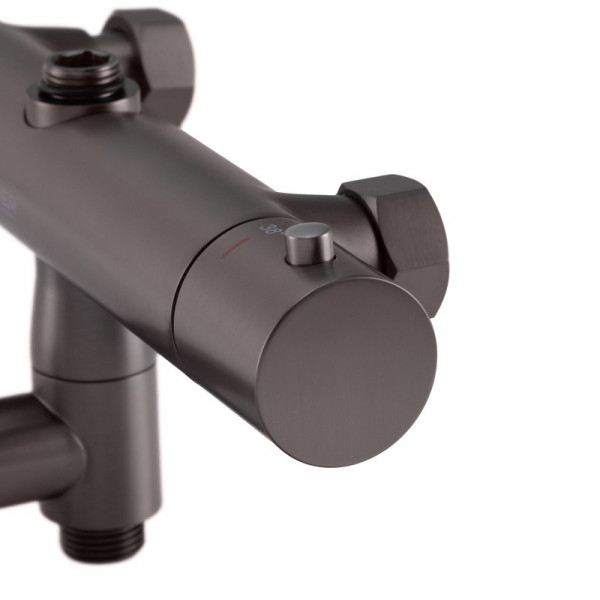 Душова колонна з термостатичним змішувачем Koer KB-57029-07 3 функції, колір графіт (KR5498)