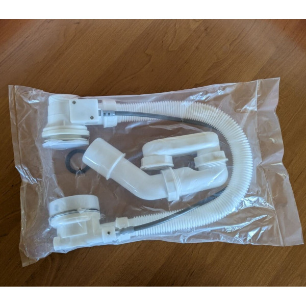 Сифон для ванни Koer BD-04-01 напівавтоматичний з переливом, без ревізії (Колір хром) 1 1/2'' (KR5442)