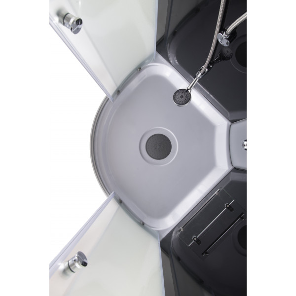 Бокс душовий з гідромасажем Mixxus STRONG SBH02-90x90x215-FB SATIN низький піддон (MI6890)