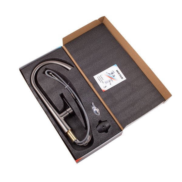 Змішувач для кухні з висувним виливом Mixxus Premium WARTA 014 GRAPHITE (MI6957)