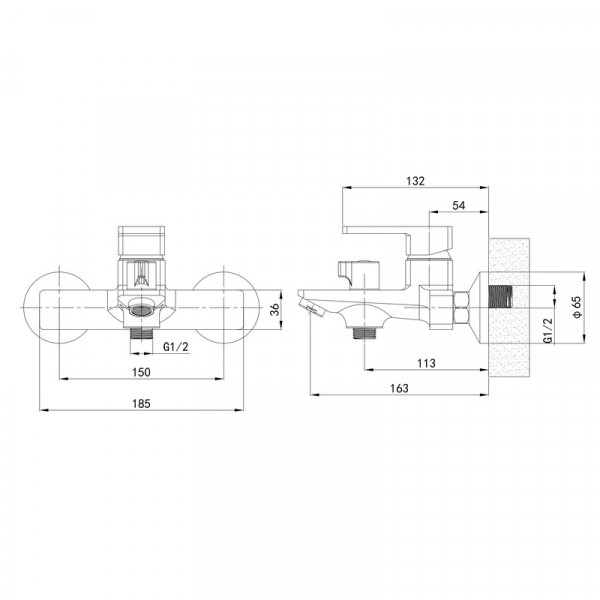 Змішувач для ванни Mixxus Premium LOREN 009 EURO (MI6800)