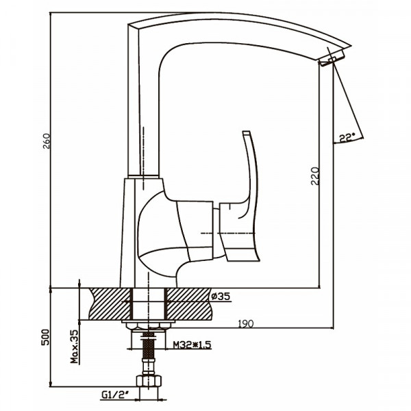 Змішувач для кухні Haiba Focus 018 (HB0132)
