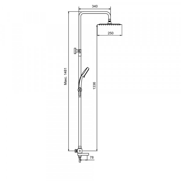 Термостатична душова колона зі змішувачем Koer KI-57017-02 (з нерж. сталі) (KR4788)