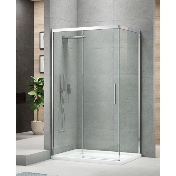 Бічна стінка до кабіни Koer SR SW05-90x200-TR-01 прозоре скло Easy Clean 6мм, хром (KR5407)