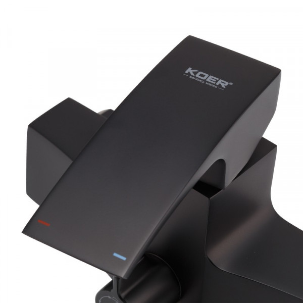 Змішувач для ванни з довгим виливом KOER KB-42007-05 (Колір чорний) (KR3457)