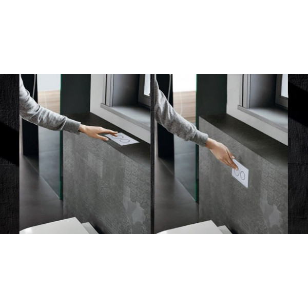 Панель змиву Koer KT-0605-01 220x140x12mm пластикова, кнопка кругла (KR5317)