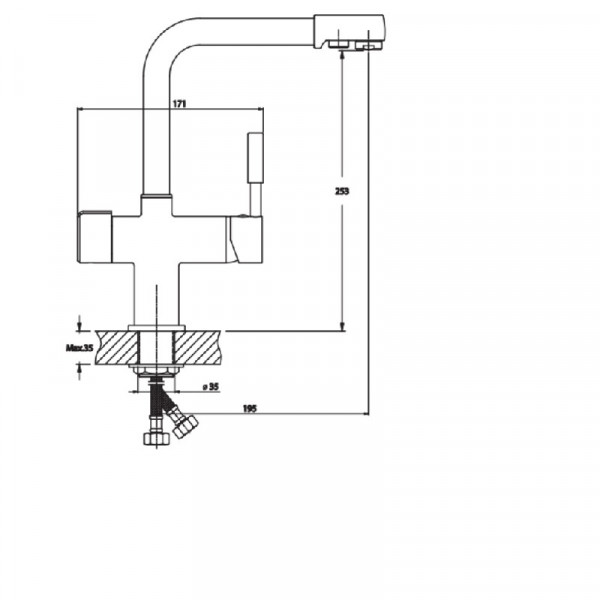 Змішувач для кухні Haiba Hans 021 з вих. для питної води (білий) (HB0842)
