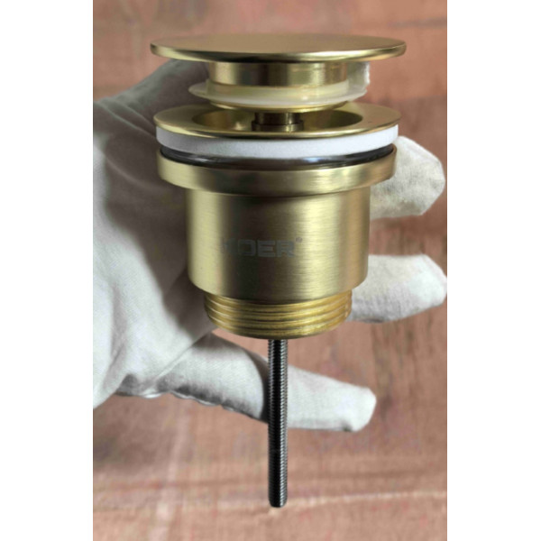 Донний клапан для раковини Koer PW-11-12 1 1/4''  універсальний (з/без перел) СLICK-СLACK (Колір зол.мат) (KR5794)