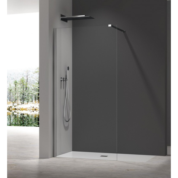 Душова перегородка Koer SR SP01-120x200-TR-01 Walk-In прозоре скло Easy Clean 8мм, хром (KR5394)