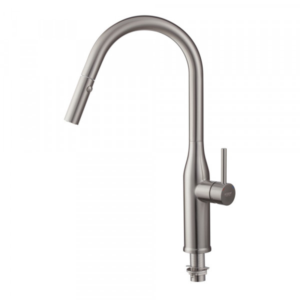 Кухонний змішувач з висувним виливом KOER KI-70004-02 (нерж. сталь) (KR3385)