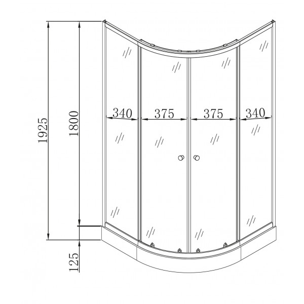 Душова кабіна з низьким піддоном Mixxus PLAIN SCT02-90x90x195-TR GRAPHITE прозоре скло 4мм (MI6901)