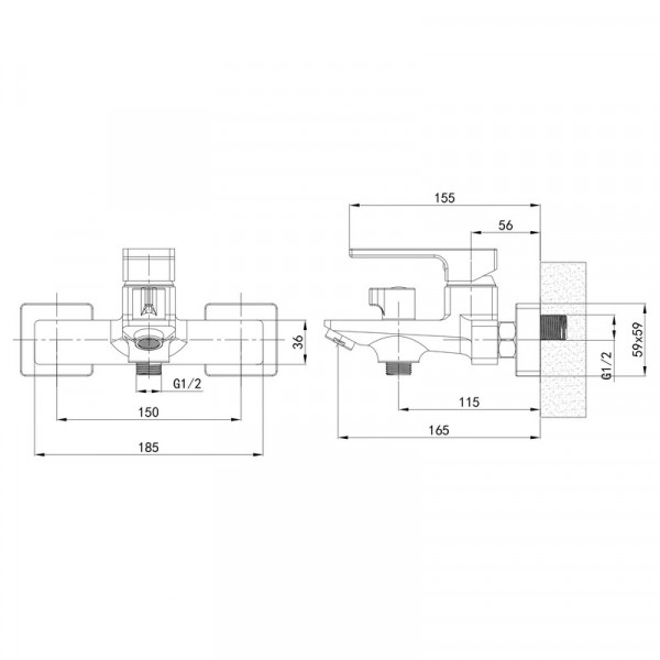 Змішувач для душової кабіни Mixxus Premium DANTE 003 (MI6788)