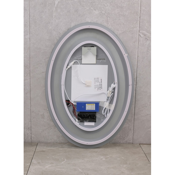 Дзеркало Mixxus PLAIN MV02-50x70 з Led Touch, Anti-fog, димером, регулятором яскравості, годинником (MI6010)