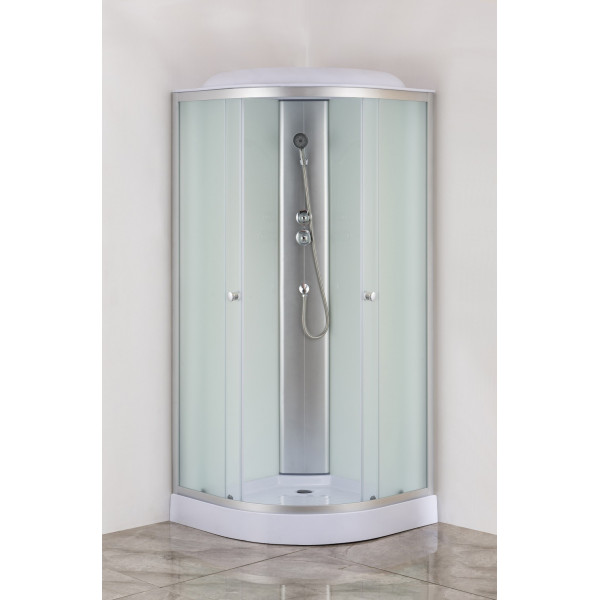 Бокс душовий без гідромасажу Mixxus STRONG SB02-90x90x215-FB SATIN з низьким піддоном (MI6886)