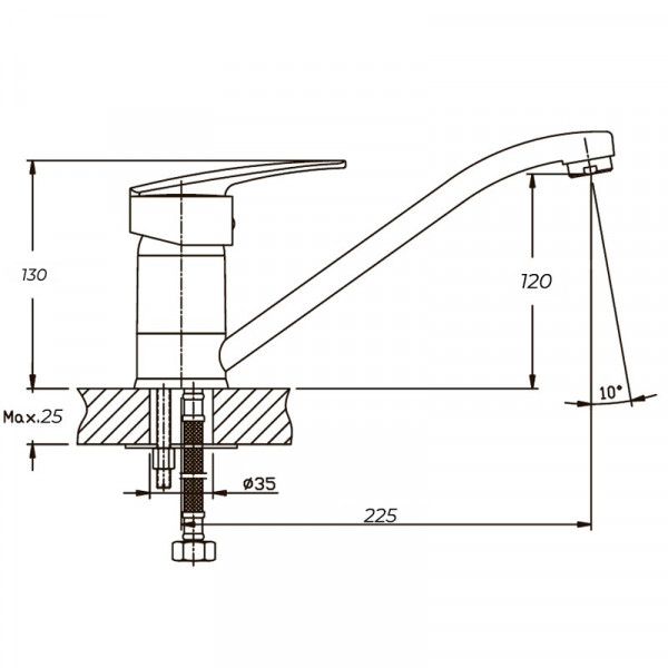 Змішувач для кухні Haiba Agat 555 (HB0009)