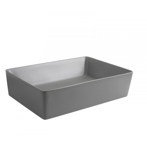 Раковина накладна Mixxus Premium QUADRO-0108 GRAY 550x390x145mm (MP6652)