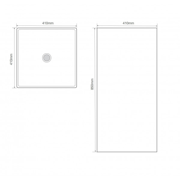 Раковина моноблок MIXXUS PREMIUM QUADRO-1101 410х410х850mm (MP6574)