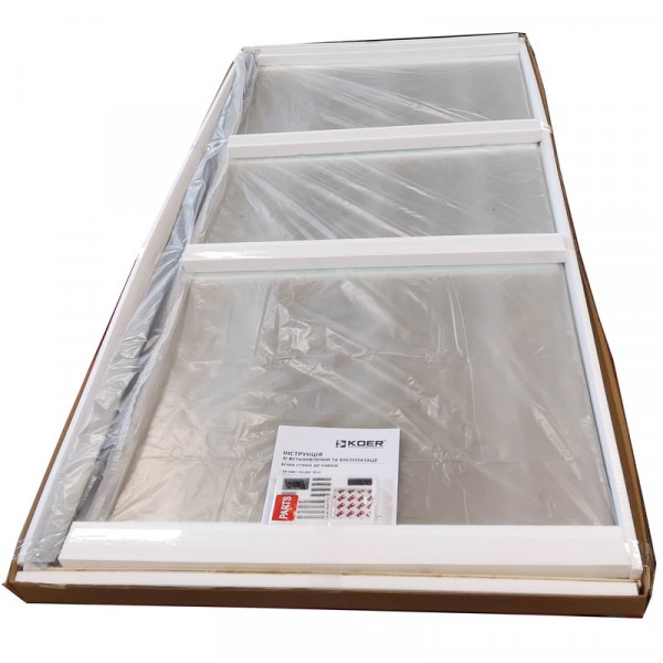 Бічна стінка до кабіни Koer SR SW01-90x200-TR-01 прозоре скло Easy Clean 8мм, хром (KR5381)