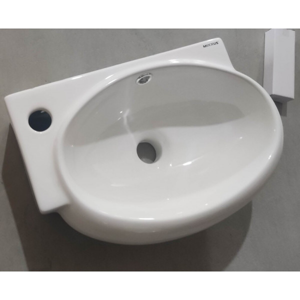 Раковина підвісна Mixxus Premium DIVERSE-1201-R 400х215х140mm з отвором під змішувач та переливом (MP6506)