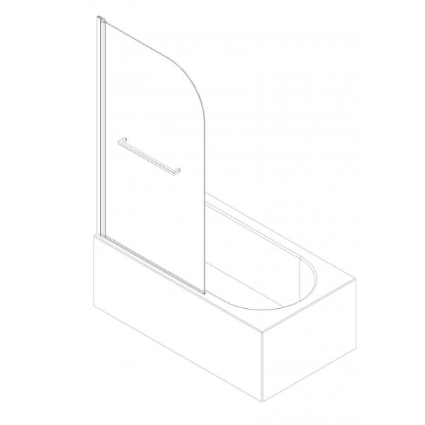 Шторки скляні на ванну Koer SR BS02-80x140-TR-01 прозоре скло 6мм, хром (KR5401)