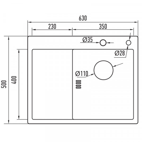 Мийка з нержавіючої сталі Mixxus MH6350R Nano-Black (3.0/0.8) колір графіт (MI7047)