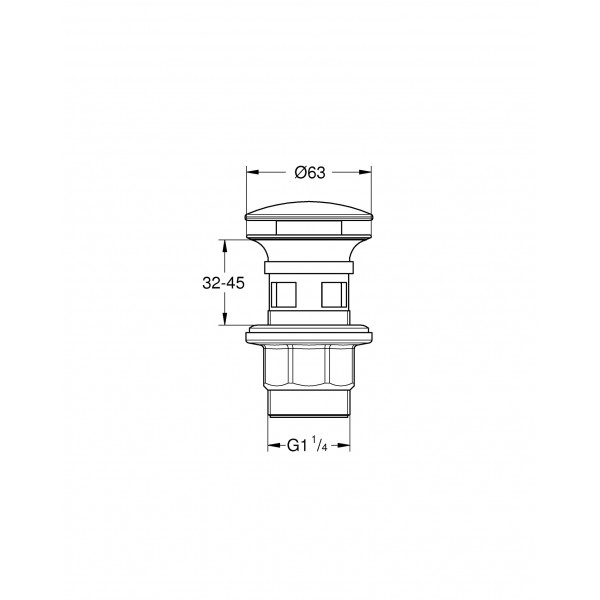 Донний клапан для раковини універсальний (з/без переливу) GROHE 40824000 автоматичний (СLICK-СLACK) (Колір хром) 1 1/4'' (40824000)