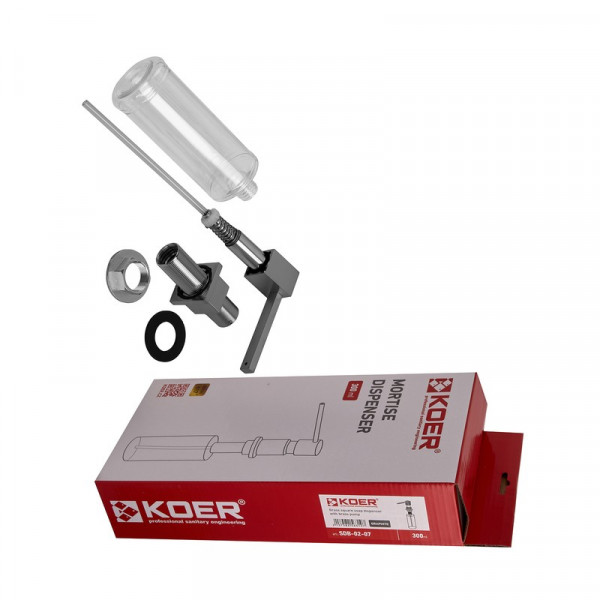 Дозатор для мийного засобу врізний Koer SDB-02-07 300 мл (колір графіт) (KR5631)