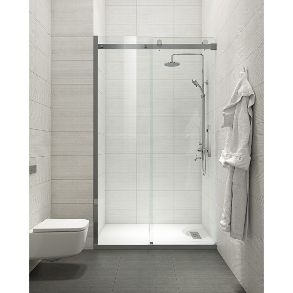 Двері в нішу Koer SR SD01-120x200-TR-07 прозоре скло Easy Clean 8мм, графіт (KR5378)