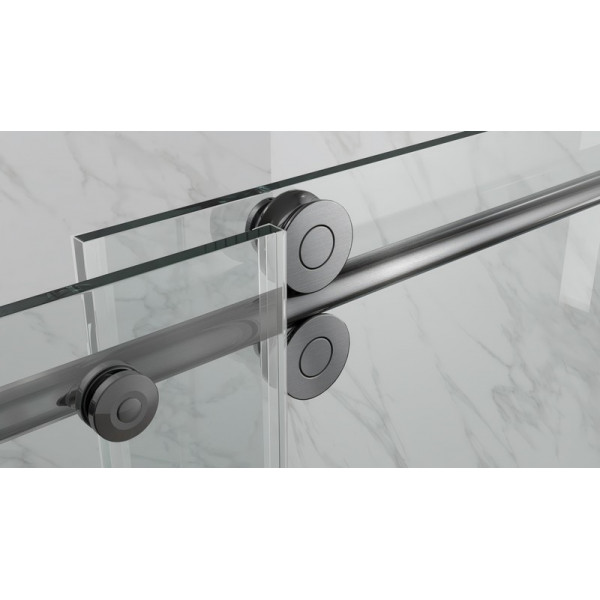 Двері в нішу Koer SR SD06-140x220-TR-07 прозоре скло Easy Clean 8мм, графіт (KR5369)