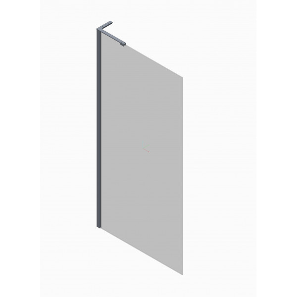 Душова перегородка Koer SR SP02-100x200-TR-07 Walk-In прозоре скло Easy Clean 8мм, графіт (KR5397)