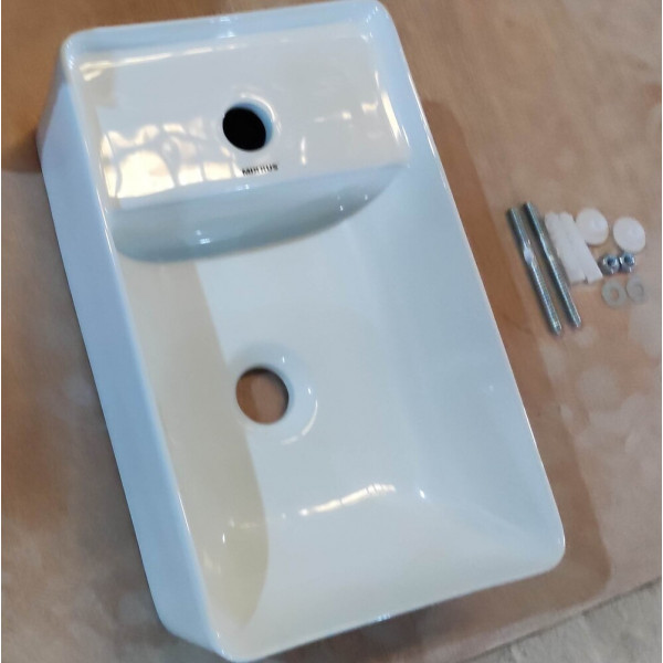 Раковина підвісна Mixxus Premium QUADRO-1201-R 430х265х135mm з отвором під змішувач та переливом (MP6504)