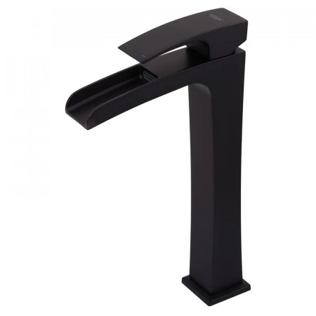 Змішувач для умивальника Koer KB-15007-05 високий водоспад (Колір чорний) (KR3449)