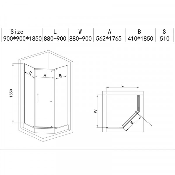 Душова кабіна з низьким піддоном MIXXUS LINES SCT01-90x90x198-TR CHROME прозоре скло 6мм NEW (в 2 ящ) (MI8370)