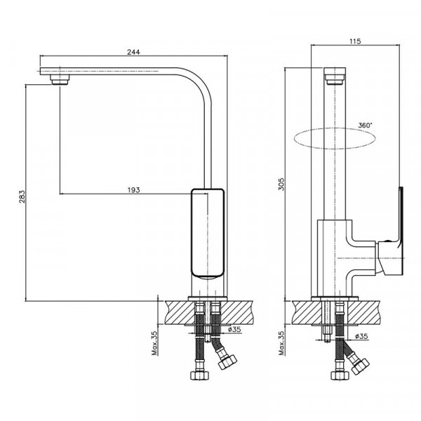 Змішувач для кухні Haiba Kubus 017 (HB0801)