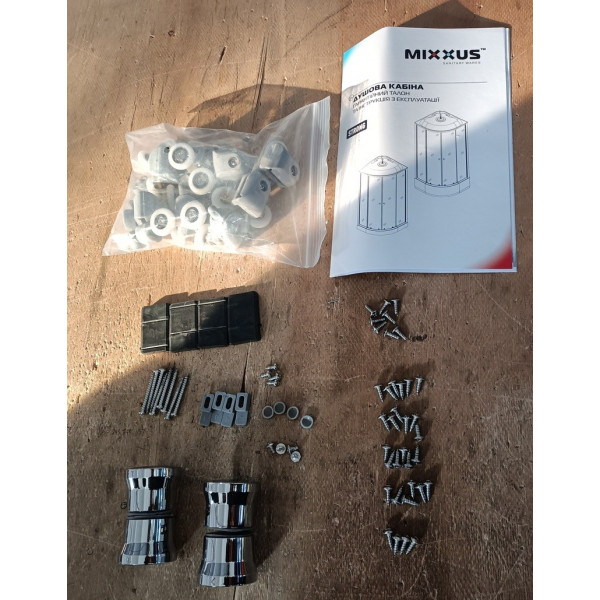 Бокс душовий з гідромасажем Mixxus STRONG SBH02-90x90x215-GR SATIN низький піддон (MI6891)