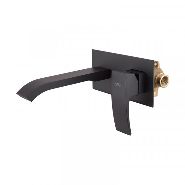 Змішувач для умивальника Koer KB-16007-05 вбудований (Колір чорний) (KR3451)