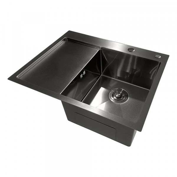 Мийка з нержавіючої сталі Mixxus MH6350R Nano-Black (3.0/0.8) колір графіт (MI7047)