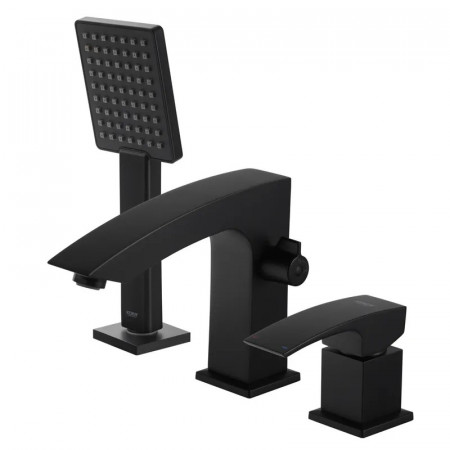 Змішувач на борт ванни Koer KB-43007-05 на 3 отвори (Колір чорний) (KR3453)