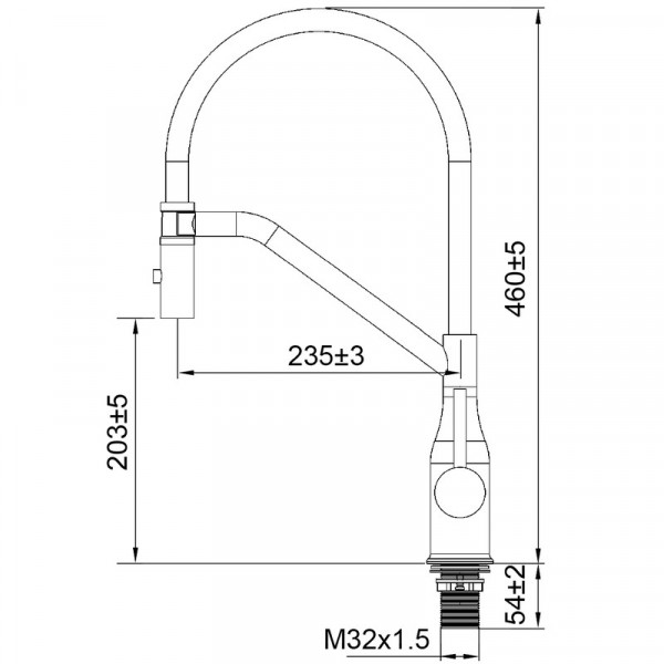 Змішувач для кухні Koer KI-70026-07 з чорним силіконовим виливом (KR5211)
