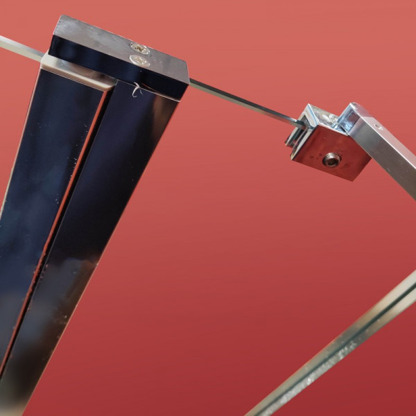 Шторки скляні на ванну Koer SR BS03-95x140-TR-01 прозоре скло 6мм, хром (KR5402)