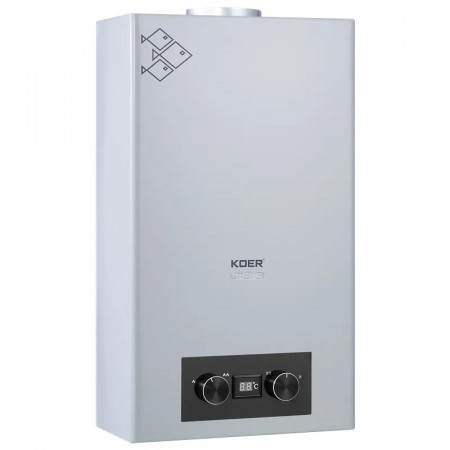 Газова колонка KOER KWH.G0110 GRAY димохідна 10 л/хв, колір сірий (KR5555)