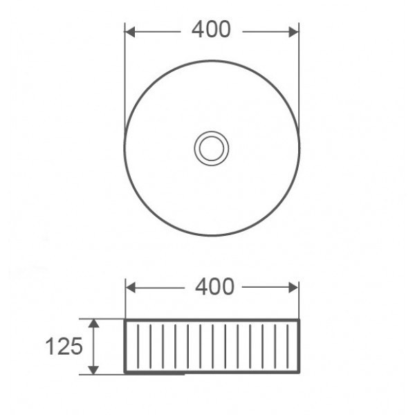 Умивальник накладний керамічний Mixxus Premium Wave-0101 400x400x125mm (MP6491)