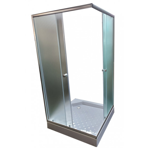 Душова кабіна з низьким піддоном Mixxus CUBIC SCT01-100x100x195-FB CHROME матове скло 4мм (MI6904)